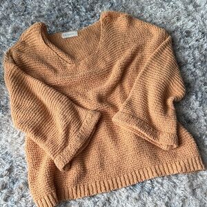 Together Women's V-Neck Sweater in Warm Brown